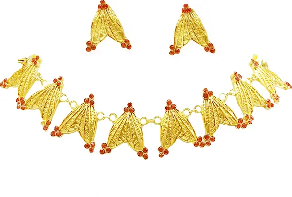 Assamese_Traditional_Gold_Plated_Jakoi_Golpata_Necklace_Set_For_Women_&_Girls